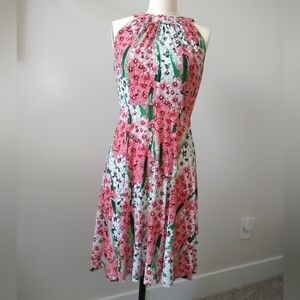 Tommy Hilfiger White Pink Floral Halter Midi Dress Spring